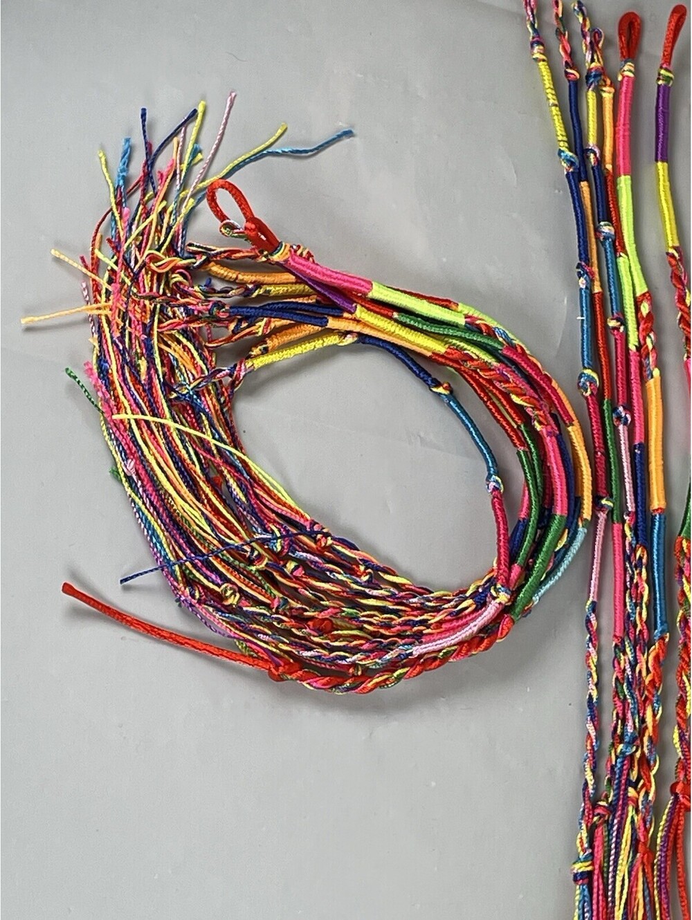 Lot of 20 Braided Friendship Bracelets Woven String Hippie Boho Stackable Anklet